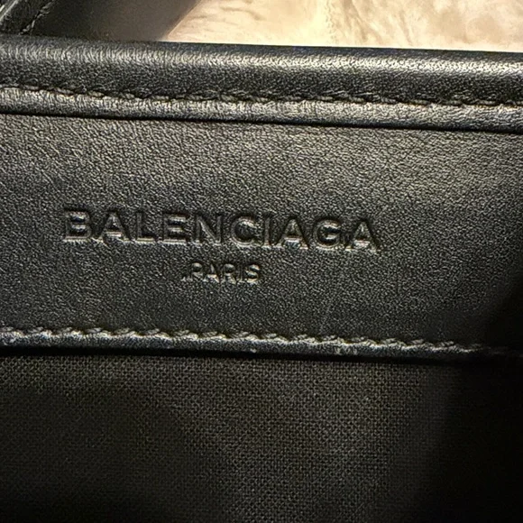 Cotton Canvas Satin Calfskin S Navy Cabas Natural Black - Picture 2 of 10